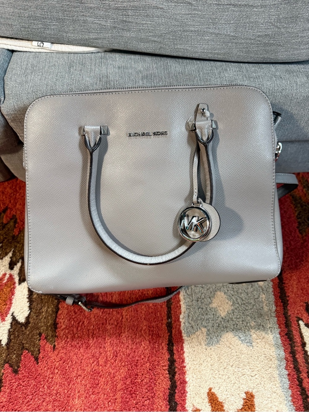 Michael Michael Kors HOUSTON DOUBLE ZIP CROSSGRAIN LEATHER SATCHEL - Picture 1 of 4